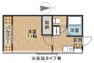 ベルハウス和地山B【101号室】の間取り