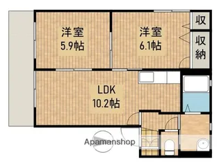 サンスプリングB【1階】の間取り