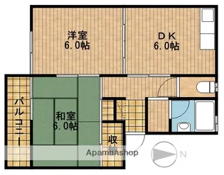 パルハウス曳馬Ⅱ【202号室】の間取り