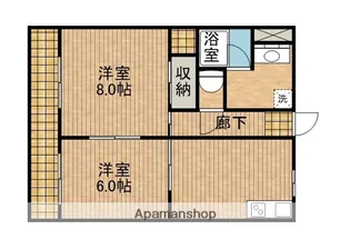 マンションハーヴェストⅡ【4階】の間取り