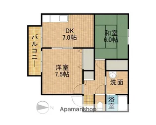 グリーンハイツたかの【102号室】の間取り