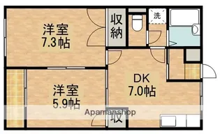 サンハイツ58【1D号室】の間取り