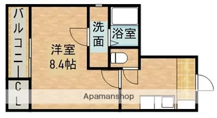 クレフラスト高丘B棟【201号室】の間取り