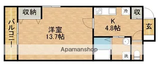 まきの木館うたり【201号室】の間取り