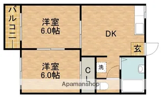 フォーブルカーム【202号室】の間取り