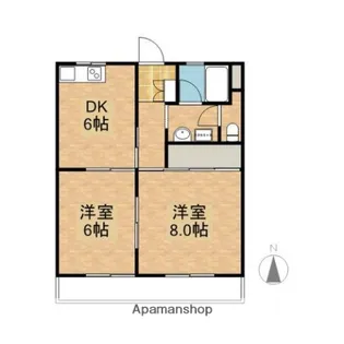 リバーK&T Ⅱ【203号室】の間取り