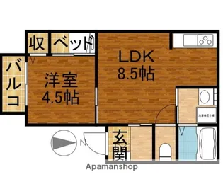 オリーブハウス【C号室】の間取り