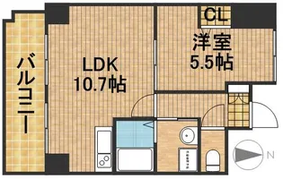 ザ・レジデンス元魚【9階】の間取り