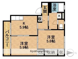 いちごハウスB【202号室】の間取り