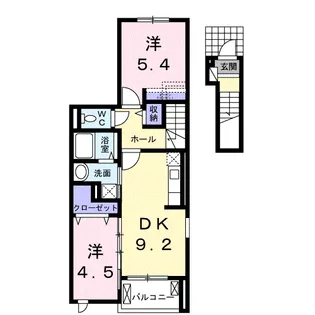 マーガレット ウッズ【2階】の間取り