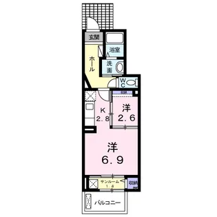 キャスケード内野【1階】の間取り