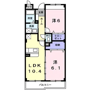 プラシードB【3階】の間取り
