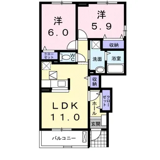 ファンティスⅢ【1階】の間取り