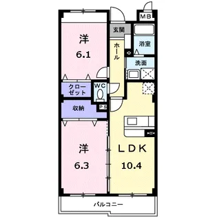 プラシードA【3階】の間取り