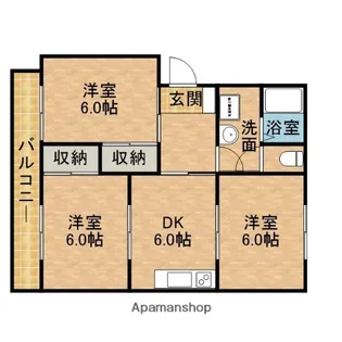 東町グランドハイツ【3階】の間取り