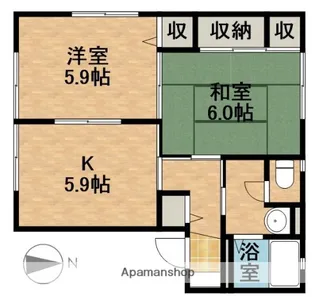 オーシャンヒルズJ【202号室】の間取り