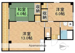 グランルーフ上西【1階】の間取り