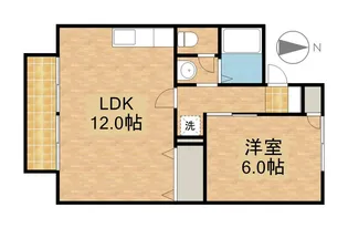 クレール安松【1階】の間取り
