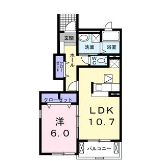 クロシェットⅡ【1階】の間取り