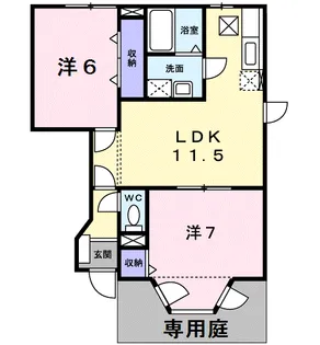 エスポワールB【1階】の間取り
