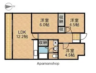 小名川ハイツ谷上Ⅱ【4階】の間取り