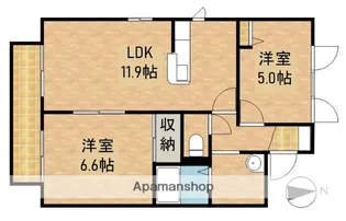 フロールΜB【2階】の間取り