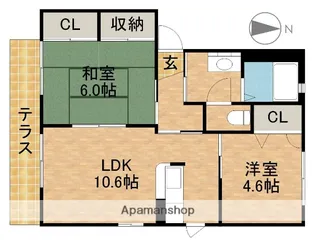 オークパルA【1階】の間取り