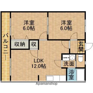 オスオハイツ【202号室】の間取り