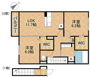 ALBA GLANDE B【2階】の間取り