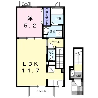 ルチェンテD【2階】の間取り