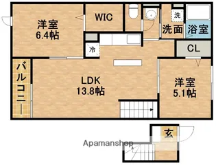 ヒルズ桜坂【4階】の間取り