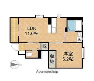 レイクイーストスターA【101号室】の間取り
