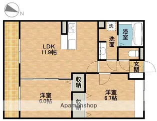 SUPREME見付 A棟【1階】の間取り