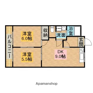 ヤマダハイツ【201号室】の間取り