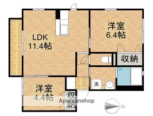 クレールソフィアB【2階】の間取り