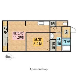 ハーヴェスト染地台【1階】の間取り