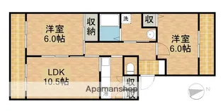 レイクパレス中村B【4階】の間取り