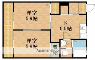 ハイツサンライズA【1階】の間取り