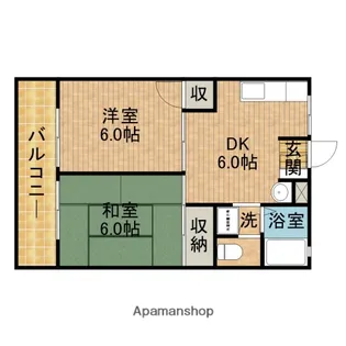 ディライトB【203号室】の間取り