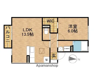 ツイトローネ2番館A【1階】の間取り
