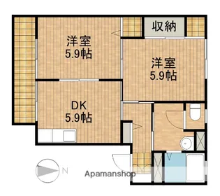 メゾンジュネスB【101号室】の間取り
