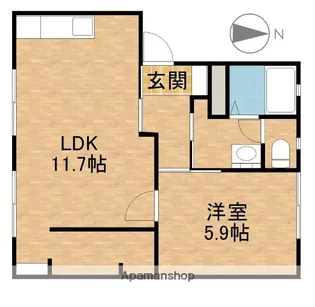 レイクステーシアB【1階】の間取り