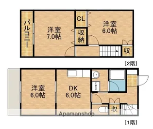 静岡県掛川市高田【テラスハウス】の間取り