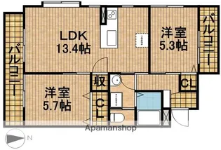 マイシャトー国府台D【3階】の間取り