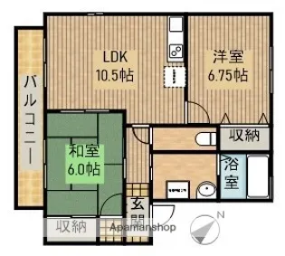 ボヌールA【2階】の間取り