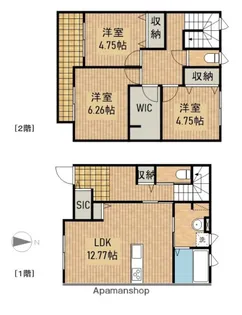 静岡県浜松市中央区若林町【テラスハウス】の間取り