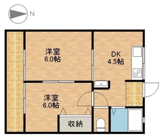 曳馬グリーンハイツB【202号室】の間取り