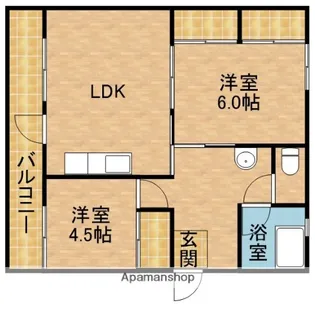 幸町コーポ【302号室】の間取り