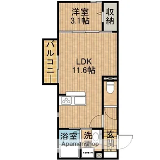 ドルチェカーサ【2階】の間取り