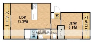 シャーロット三方原Ⅱ【2階】の間取り